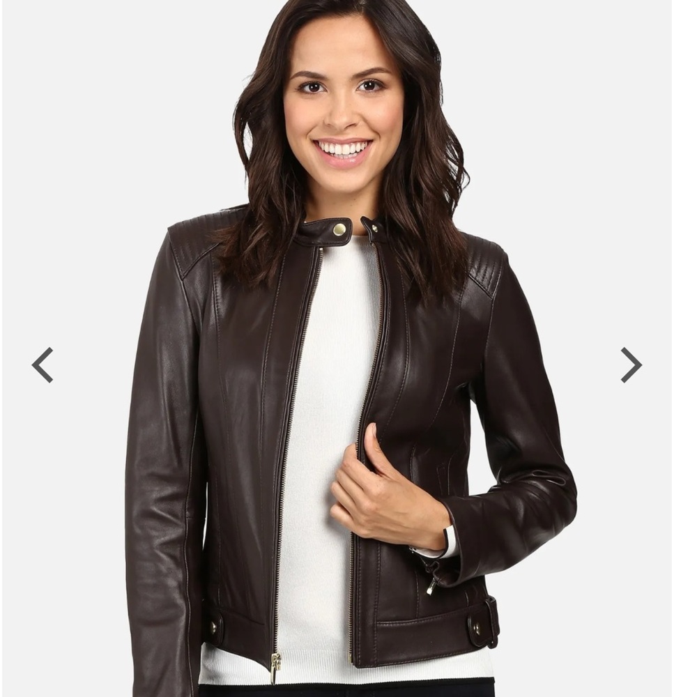 Cole Haan leather Moto jacket, Lamb Skin, LARGE